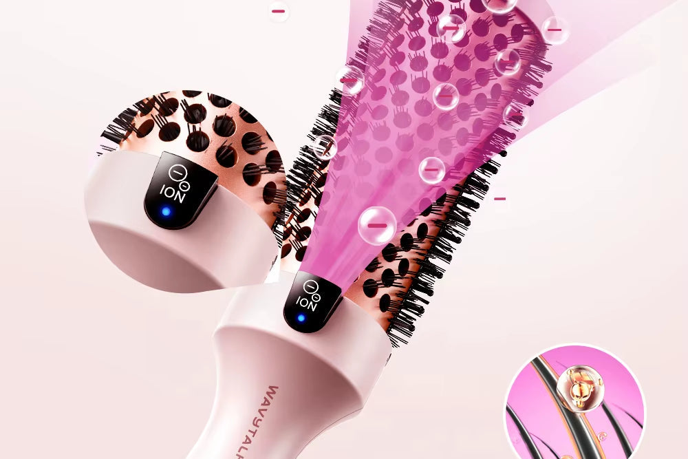Wavytalk WA 206 Ceramic Ionic Thermal Brush with LED Temperature Display Electric Blowout Boost PTC Heater