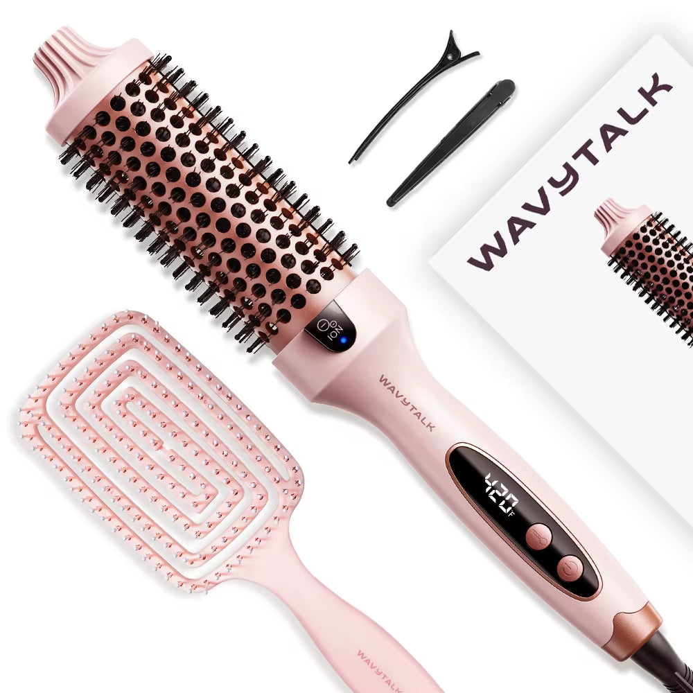 Wavytalk WA 206 Ceramic Ionic Thermal Brush with LED Temperature Display Electric Blowout Boost PTC Heater