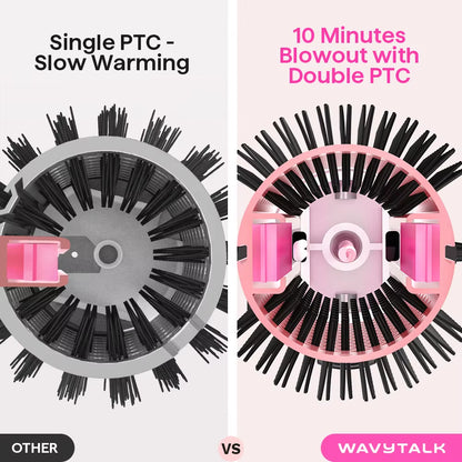 Wavytalk WA 206 Ceramic Ionic Thermal Brush with LED Temperature Display Electric Blowout Boost PTC Heater